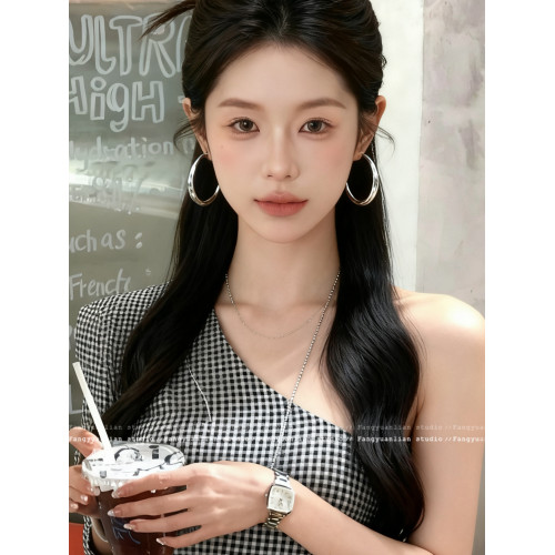 方圓臉天菜 簡約素圈耳夾女輕奢小衆獨特無耳洞耳環通勤百搭耳飾