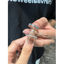 明星張淩赫同款男女情侶對戒925銀肖邦小冰塊玫瑰金訂婚戒指禮物