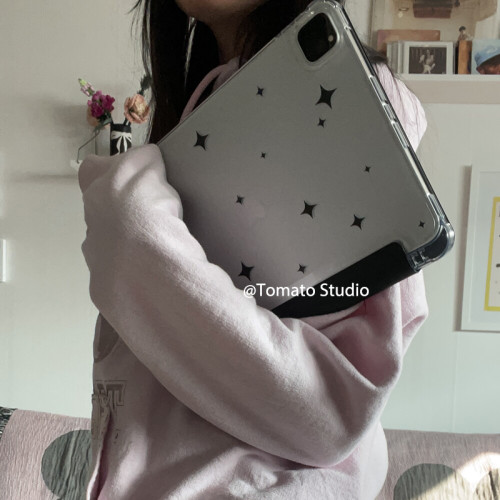 韓國ins小衆個性黑色星星iPad蘋果10代M310.9寸保護套A16平板pro11寸2025全包邊air7/6/5帶筆槽軟殼防摔