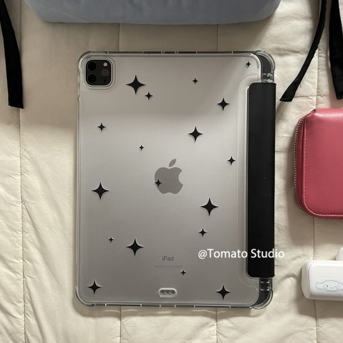 韓國ins小衆個性黑色星星iPad蘋果10代M310.9寸保護套A16平板pro11寸2025全包邊air7/6/5帶筆槽軟殼防摔