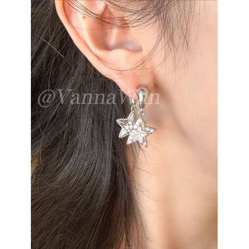VanWan圓臉必入！設計師五角星～多戴法閃鑽五角星耳環ins高級感