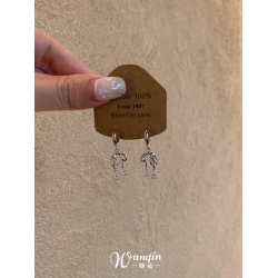 蝴蝶結水滴流蘇耳釦2025新款爆款高級感耳環甜美氣質可愛百搭耳飾