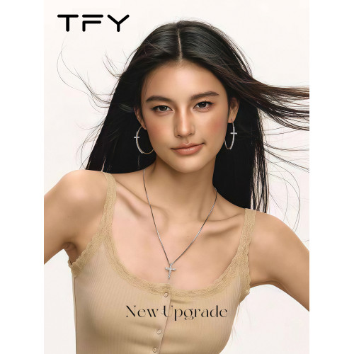 十字架大圈圈耳環女2026新款爆款高級感素圈大耳圈圓圈誇張方圓臉