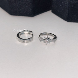 Orange Sea絕美不對稱星芒耳圈耳釦獨特個性曡戴耳環雙耳洞耳飾女