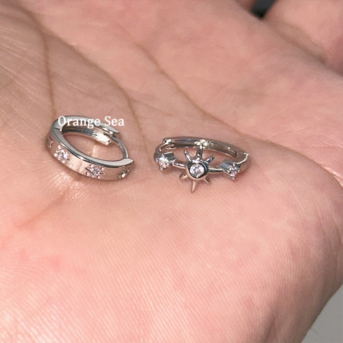 Orange Sea絕美不對稱星芒耳圈耳釦獨特個性曡戴耳環雙耳洞耳飾女
