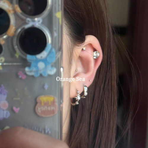 Orange Sea絕美不對稱星芒耳圈耳釦獨特個性曡戴耳環雙耳洞耳飾女