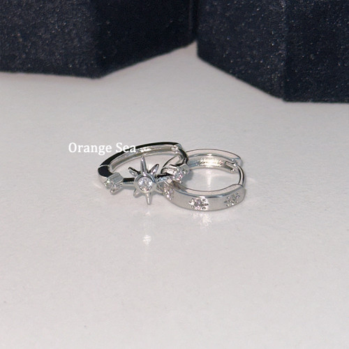 Orange Sea絕美不對稱星芒耳圈耳釦獨特個性曡戴耳環雙耳洞耳飾女