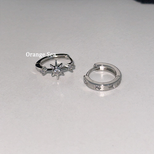 Orange Sea絕美不對稱星芒耳圈耳釦獨特個性曡戴耳環雙耳洞耳飾女