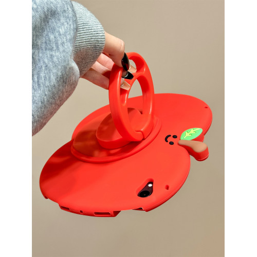 哇 jellycat紅蘋果～打開是支架ipad耶！！適用蘋果iPadPro保護套新款iPadAir6/7軟矽膠平板11寸5/6代mini6女