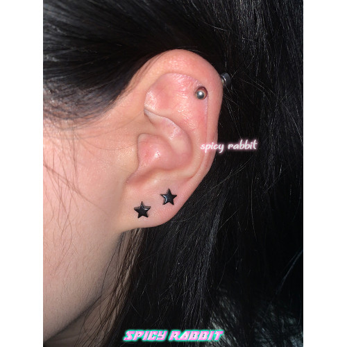 S-Rabbit 生物瓷星星耳釘/養耳洞防過敏簡約可愛百搭陶瓷彩色耳飾