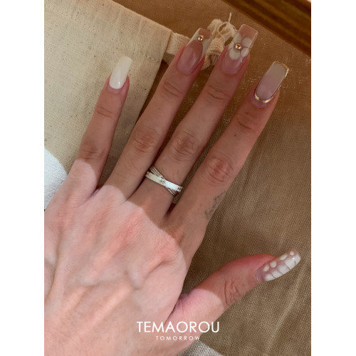 超閃！水星記小雙環戒指女洗澡不掉色食指戒vintager中古小衆指環