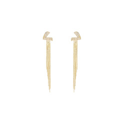 金色流蘇長款耳環2026新款爆款女人味輕奢高級感耳墜氣質精緻耳飾