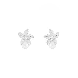 氣質花朵珍珠款耳環2026新款爆款高級感耳釘女巨好看大氣耳墜耳飾