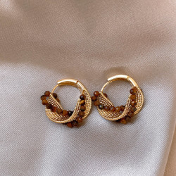 劉亦菲同款耳環女2026新款高級感輕奢耳圈耳飾冬天配大衣耳釘復古