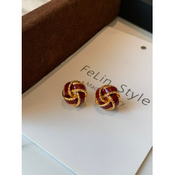 925純銀復古琺瑯紅色耳釘女士巨好看輕奢高級感獨特絕美耳環耳飾