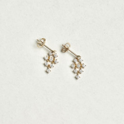 「浮光」TOXIC設計師款金色鑲鑽925銀迷你精緻菱形靈動吊墜耳釘