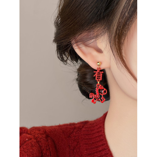 馬上有錢本命年小馬無耳洞耳夾耳環2026新款爆款高級感耳釘耳飾女