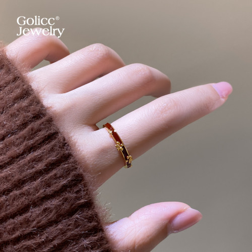 紅色滴釉本命年開口戒指女小衆設計食指戒輕奢高級感曡戴尾戒新年