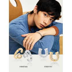 明星同款babama好事系列馬蹄耳釘女馬年耳飾生日禮物耳飾男款