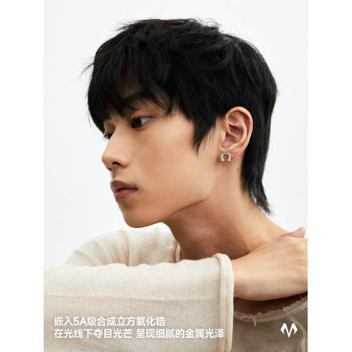 明星同款babama好事系列馬蹄耳釘女馬年耳飾生日禮物耳飾男款