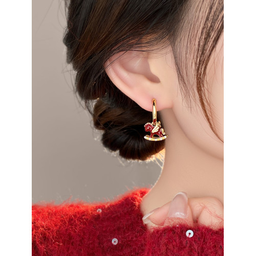 馬年小馬生肖新年耳釦耳釘超好看獨特漂亮耳環2026新款爆款高級感 馬年小馬生肖新年耳釦耳釘超好看獨特漂亮耳環2026新款爆款高級感