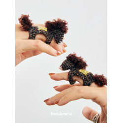 入會享8-9折 小黃香蕉手鉤馬戒指女新年限定款毛線針織指環套獨特