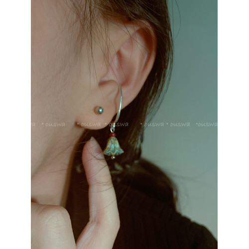 ouswa原創【巖中花】獨特女孩的復古vintag小衆極簡ins耳骨夾耳釘 ouswa原創【巖中花】獨特女孩的復古vintag小衆極簡ins耳骨夾耳釘