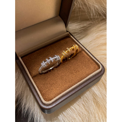 時來運轉金色拉絲鋯石食指戒指女輕奢高級感小衆設計感不掉色指環 時來運轉金色拉絲鋯石食指戒指女輕奢高級感小衆設計感不掉色指環