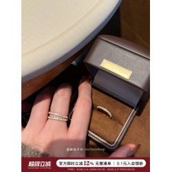 蜜蜂媽手作 輕奢高級感小排鑽戒指女超閃細圈百搭精緻曡戴指環