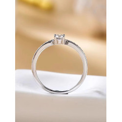 爆款戒指四爪微鑲30分仿真鑽戒簡約女戒小衆輕奢新年情人節禮物