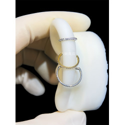 F136鈦合金D型滿鑽耳圈直針耳環耳釦鼻環脣環養耳防敏睡覺免摘