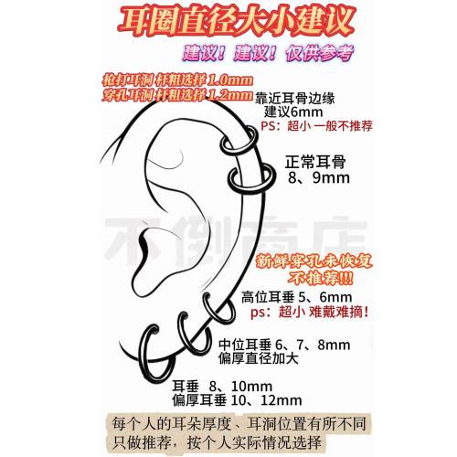 F136鈦合金D型滿鑽耳圈直針耳環耳釦鼻環脣環養耳防敏睡覺免摘