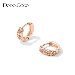 dodogogo玫瑰金耳釦女士耳圈素圈2026新款爆款耳環圈圈度假風耳飾