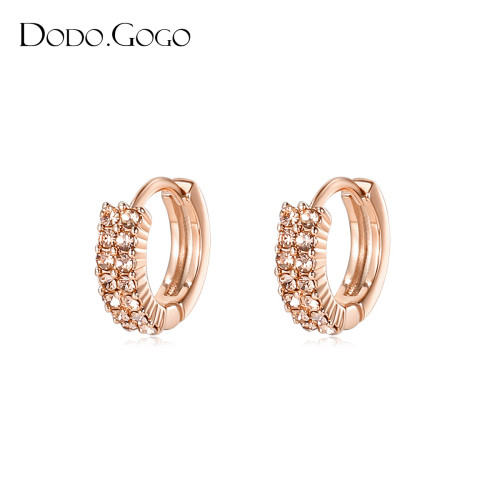 dodogogo玫瑰金耳釦女士耳圈素圈2026新款爆款耳環圈圈度假風耳飾