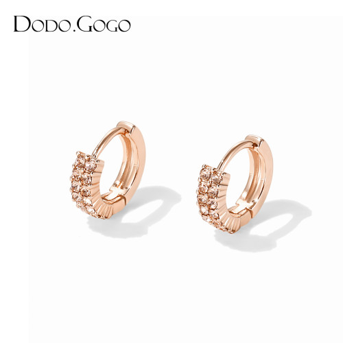 dodogogo玫瑰金耳釦女士耳圈素圈2026新款爆款耳環圈圈度假風耳飾