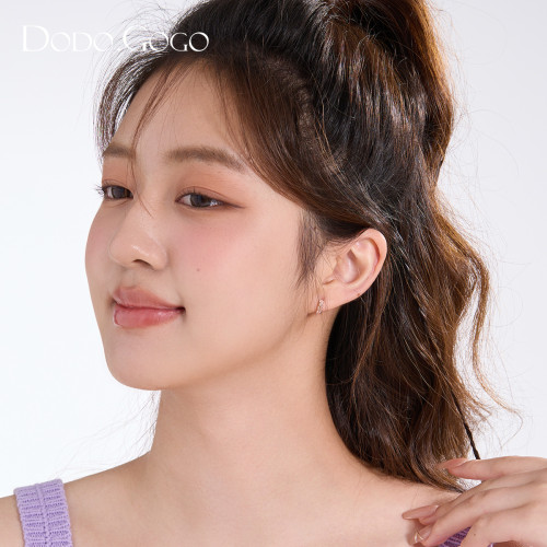 dodogogo玫瑰金耳釦女士耳圈素圈2026新款爆款耳環圈圈度假風耳飾