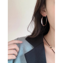 因缺斯汀s925銀針極簡耳圈無耳洞蚊香盤耳夾氣質質感金銀兩色耳環