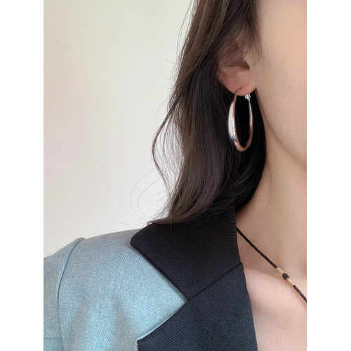 因缺斯汀s925銀針極簡耳圈無耳洞蚊香盤耳夾氣質質感金銀兩色耳環