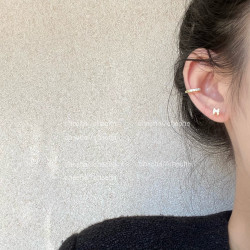 chocho/小巧精緻字母耳釘小衆設計感簡約百搭高級感耳環耳飾925銀