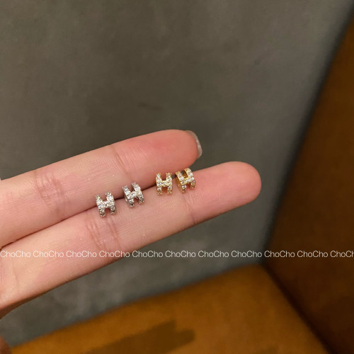 chocho/小巧精緻字母耳釘小衆設計感簡約百搭高級感耳環耳飾925銀