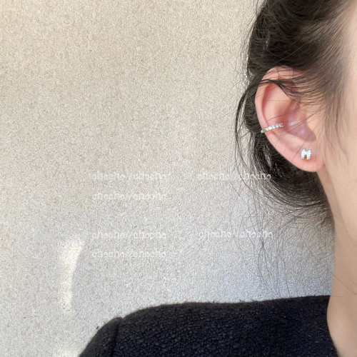 chocho/小巧精緻字母耳釘小衆設計感簡約百搭高級感耳環耳飾925銀