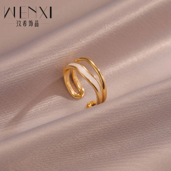 白色滴油戒指女設計小衆輕奢高級感秋冬氣質食指指環2026新款爆款