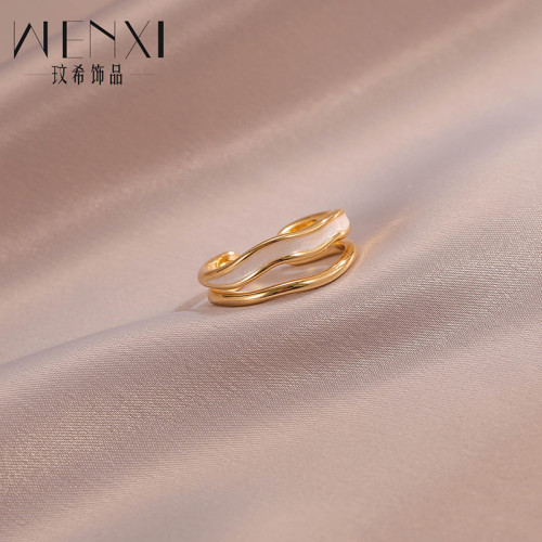 白色滴油戒指女設計小衆輕奢高級感秋冬氣質食指指環2026新款爆款