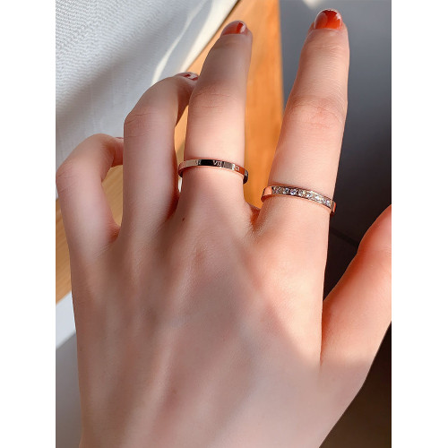 （2件套）不掉色鈦鋼戒指女ins日系輕奢小衆設計精緻食指戒高級感