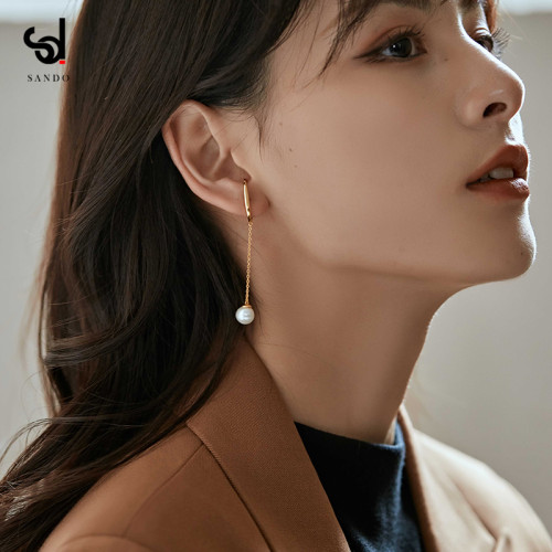 高級感法式耳夾無耳洞女小衆復古珍珠耳掛耳飾耳骨夾耳環秋冬耳釘