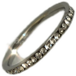 OKAY X 閃閃捷克水鑽小巧簡約設計鈦鋼指環百搭關節指環尾戒細圈