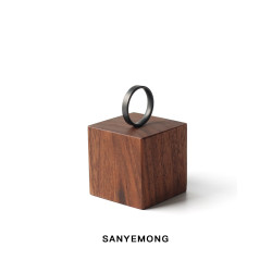 山野望原創磨砂陶瓷戒指男潮極簡個性霧面黑色不掉色百搭基礎戒指