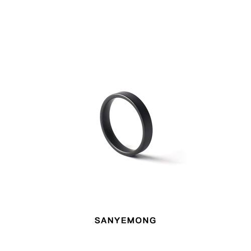 山野望原創磨砂陶瓷戒指男潮極簡個性霧面黑色不掉色百搭基礎戒指