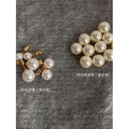 DOUDOUSTORE冷白清冷珍珠耳釘復古百搭fever博主同款日常