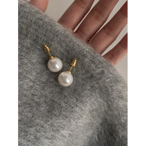 DOUDOUSTORE冷白清冷珍珠耳釘復古百搭fever博主同款日常